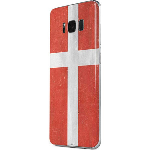 Denmark Flag Distressed Galaxy S8 Skin